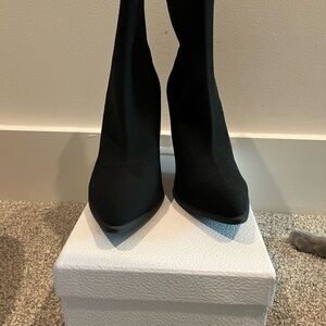 Black Sock Bootie Stiletto Heels – Size 8M